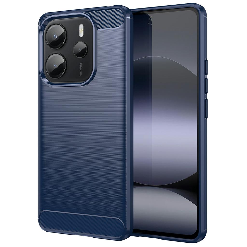 Phone Case for Xiaomi Redmi Note 14 4G (163.25x76.55x8.16mm) Protective Cover Carbon Fiber Texture Brushed