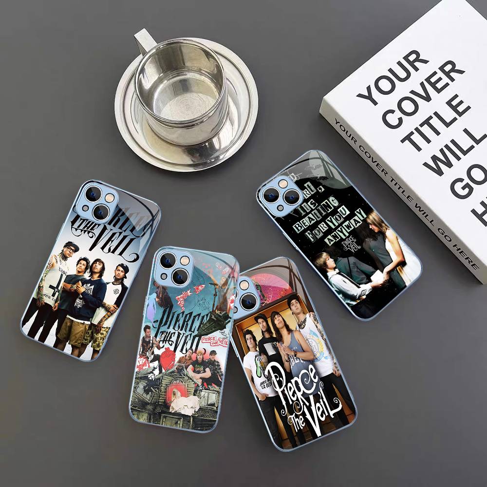 P-Pierce The V-Veil Band Tempered Glass For Iphone 14 13 12 11 Pro Mini XS MAX 14Plus X XS XR Fundas