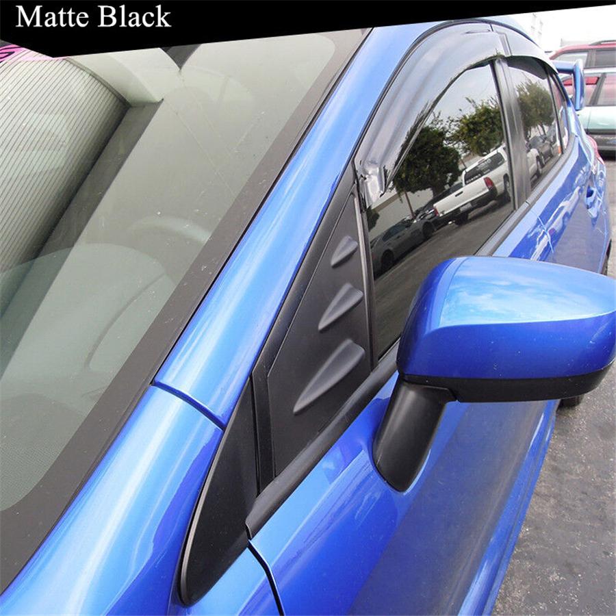 2x Matte Black Side Window Scoop Louvers Cover Trim For Subaru WRX STi 2015-2020