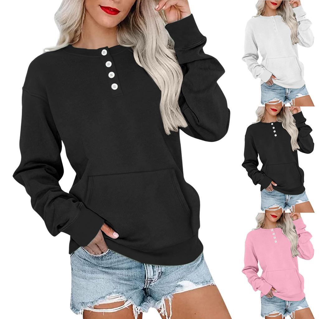 Women's Casual Sweatshirt Loose Fit Color for Everyday Wear