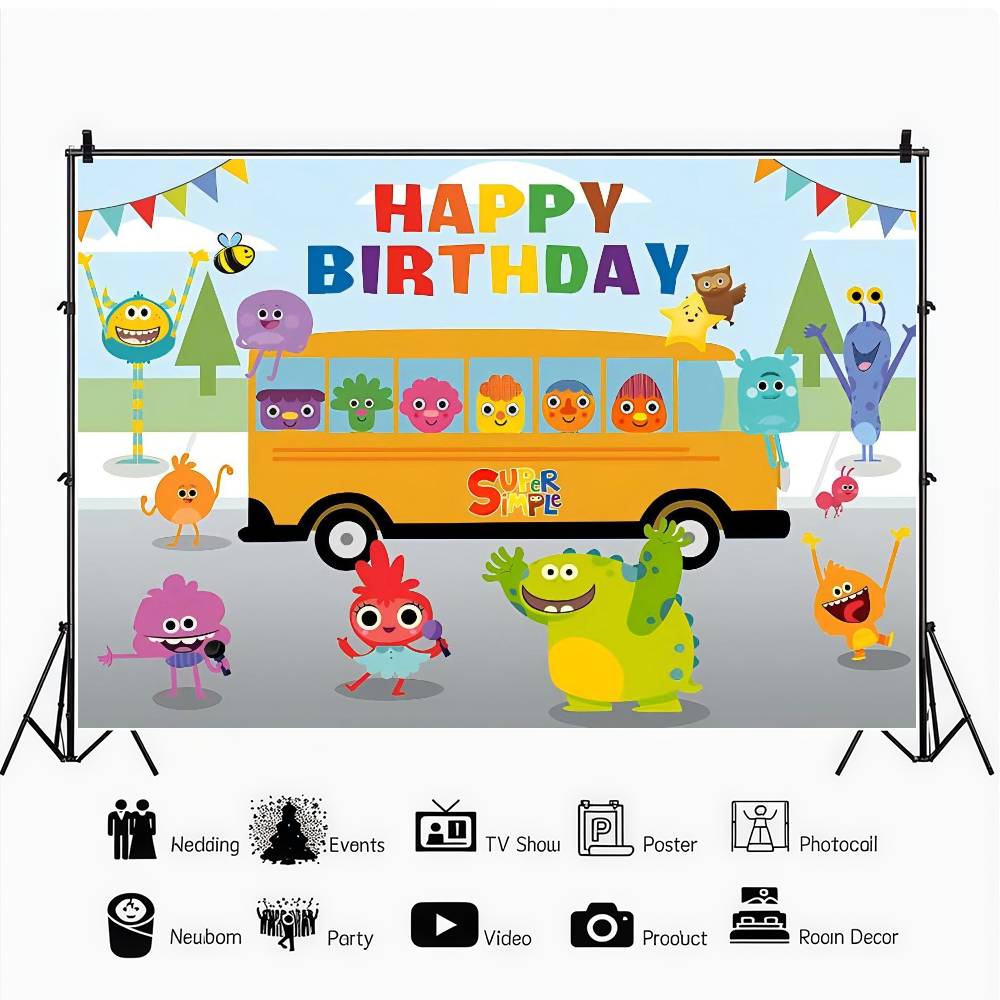 S-Super S-Simple Songs Cartoon Photographic Background, Children's Parties Background, Photo Session Sign