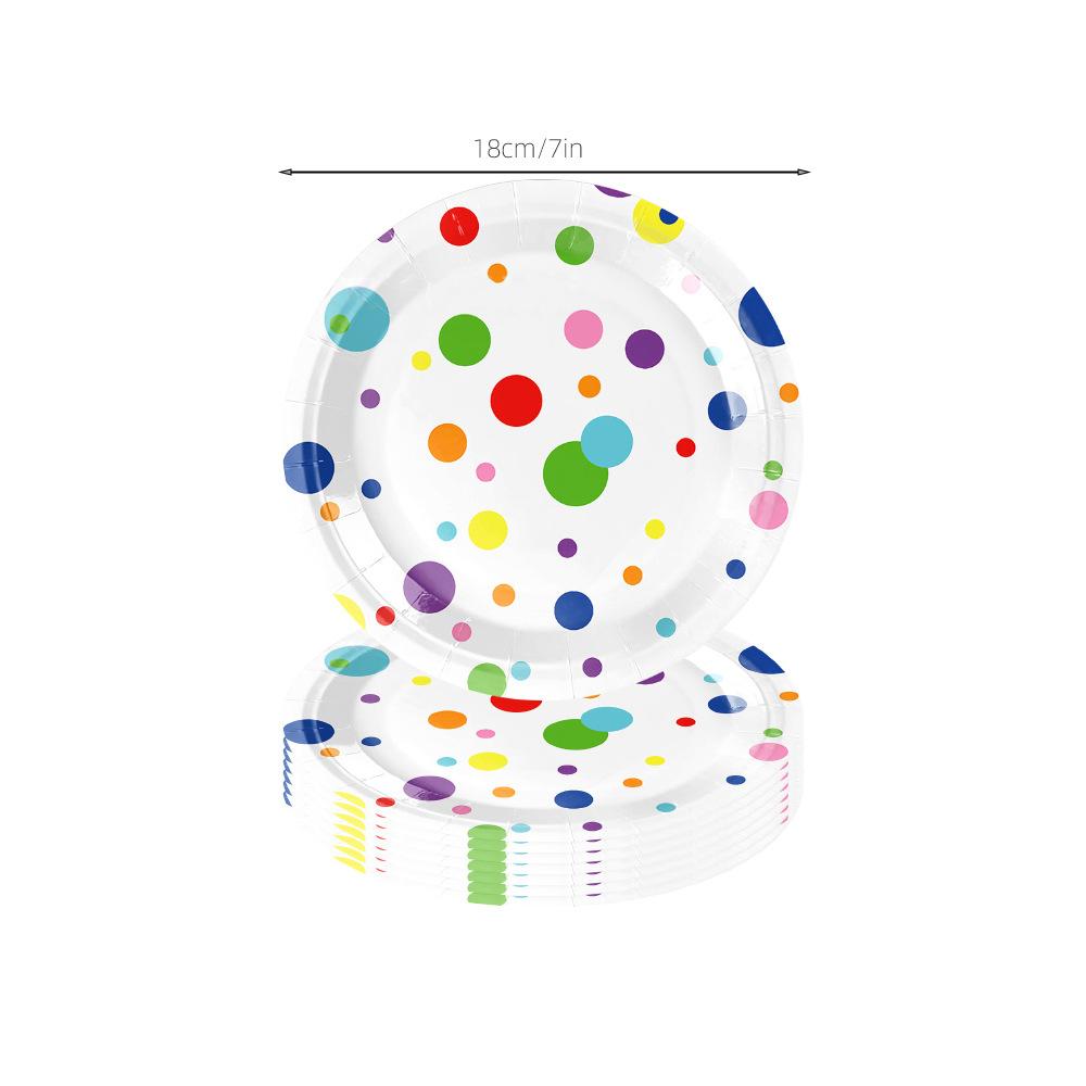Colored Polka Dots, Birthday Party Decorations, Disposable Colored Balloons, Paper Cups, Paper Plates, Holiday Decorations