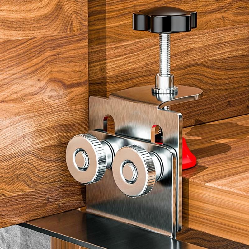 Werkzeug zur Positionierung und Montage von Schranktüren aus Edelstahl für effiziente Kleider- und Hängeschränke, präzise Vorrichtung