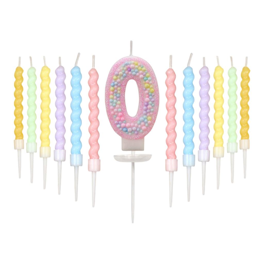 Macaron Colored Ball Threaded Candle Set Birthday Candle Decoration