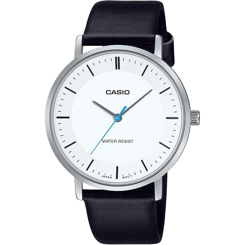 Casio MTP-VT04L-7E Quartz Men s Watch White Black Leather Band International Model