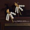Pearl Liquid Pearl Fringed Stud Earrings Retro Court Style Earrings Earrings Women