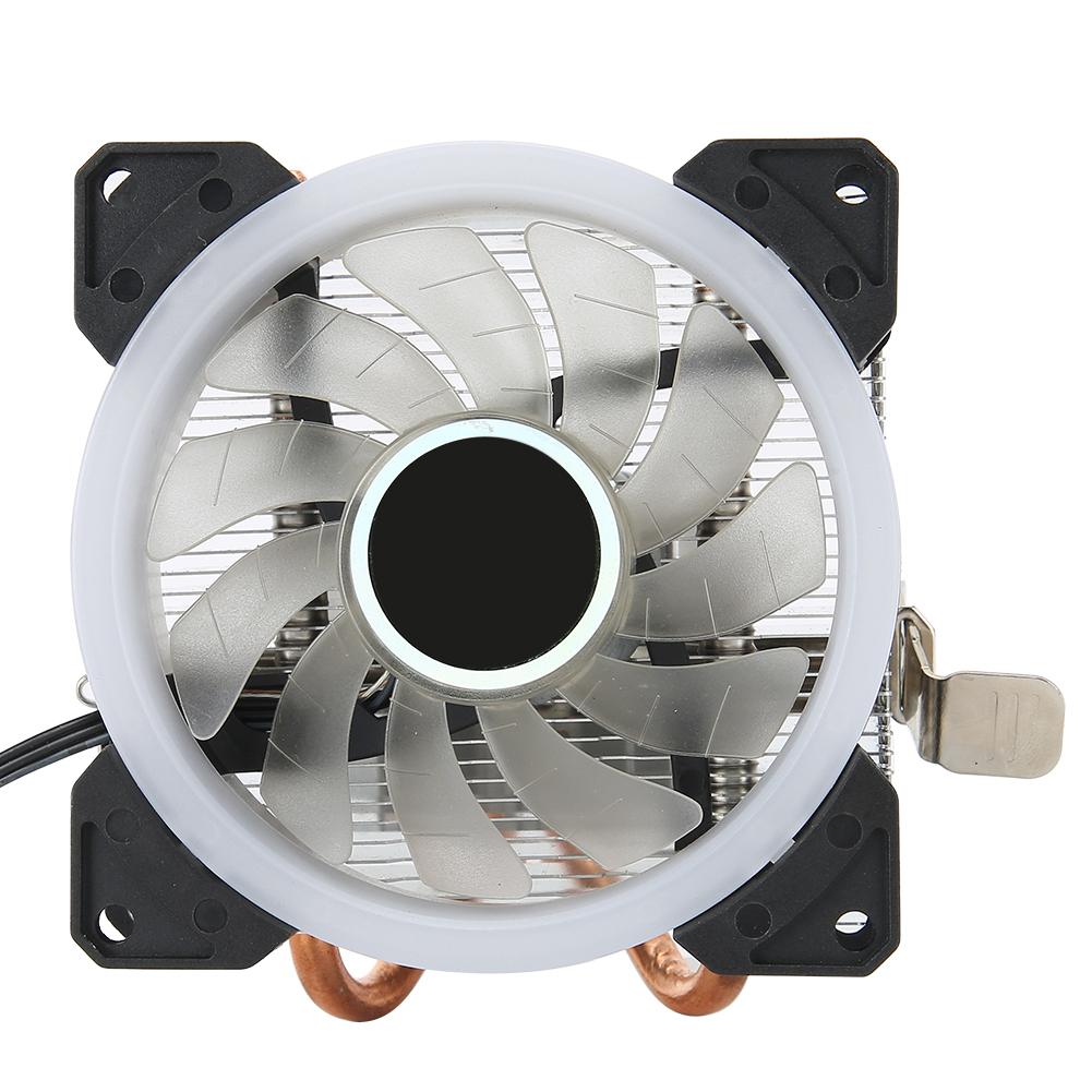 CPU Cooler 3 Pin Connector PC Accessory with Light 2 Brass Pipe for AMD 775   1155   1366