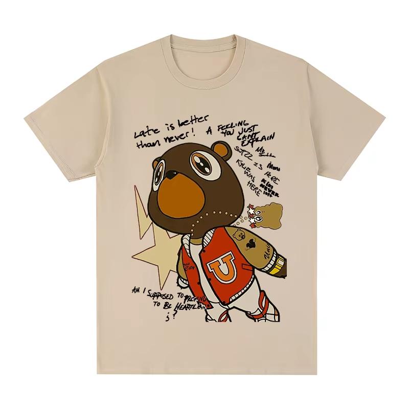 2026 Kanye West Kawaii Tshirt Ye Bear Hip Hop Cotton Unisex T Shirt New TEE TSHIRT Womens Tops Ins Y2k