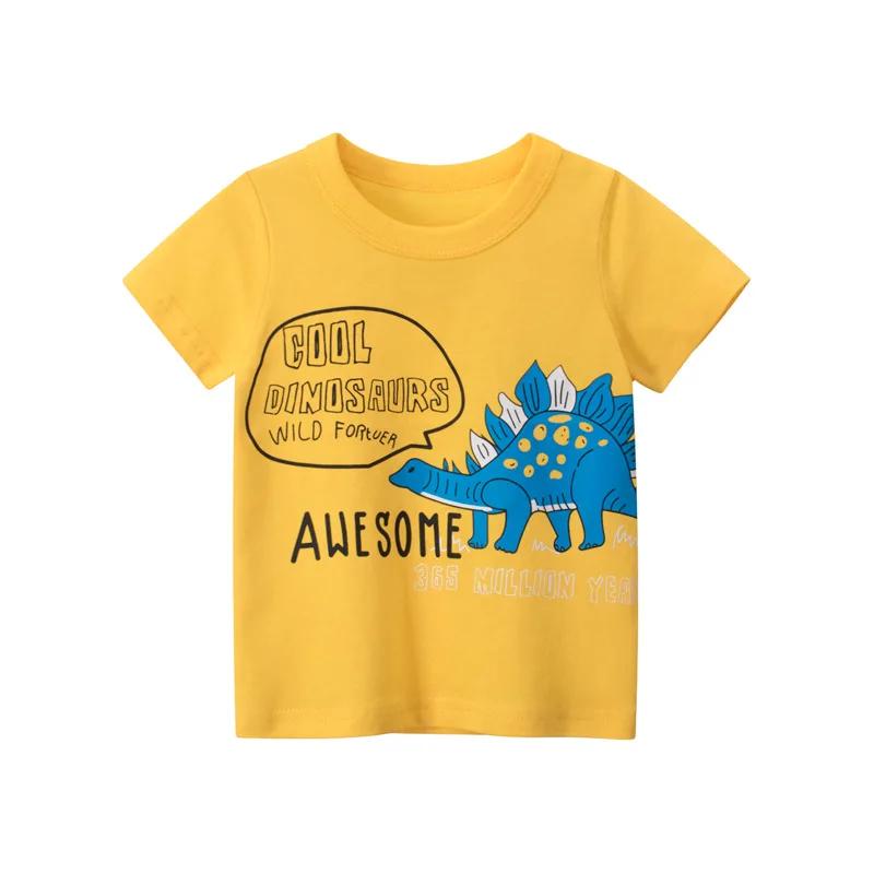 T-shirt cartoon animal baby boy girl children's short sleeved summer clothing dinosaur print