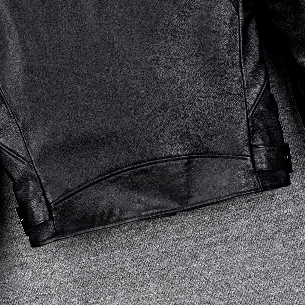 Motorcycle Jacket Men Genuine Cow Leather Jackets Slim Short Men's Cowhide Coat Autumn Biker Jacket Moto Riding Clothing Spring