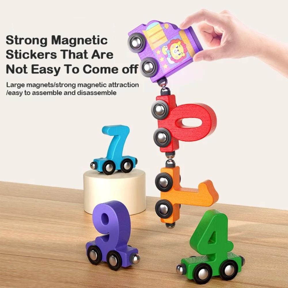 1set 0-10 Number Digital Train Toys Colorful Magnetic Early Educational Toys Digital Train Track Assembly Number Train Set