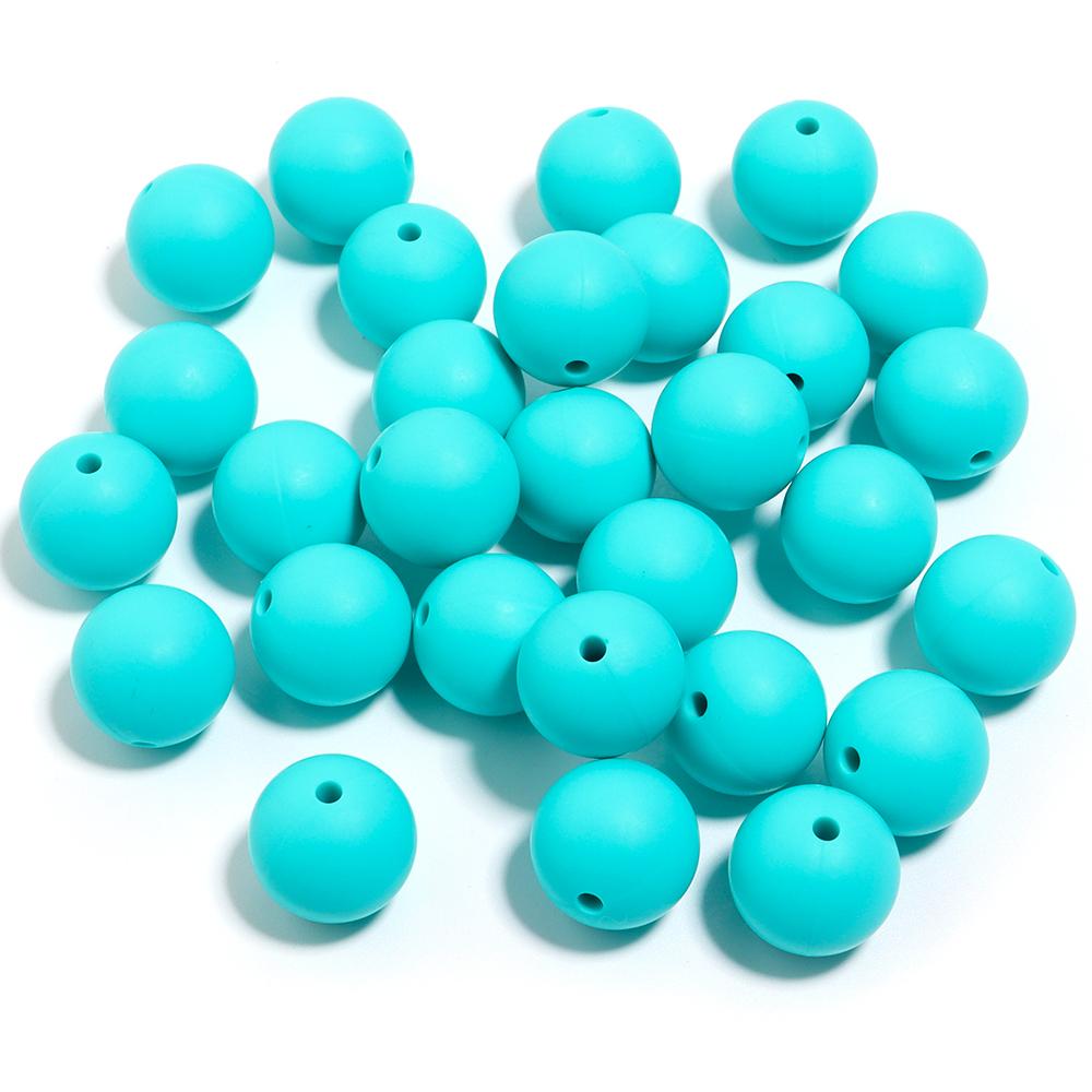 20pcs/Lot 12 15mm Candy Color Round Acrylic Imitation Silicone Beads Round Spacer Loose Bead for DIY Jewelry Making Accessories