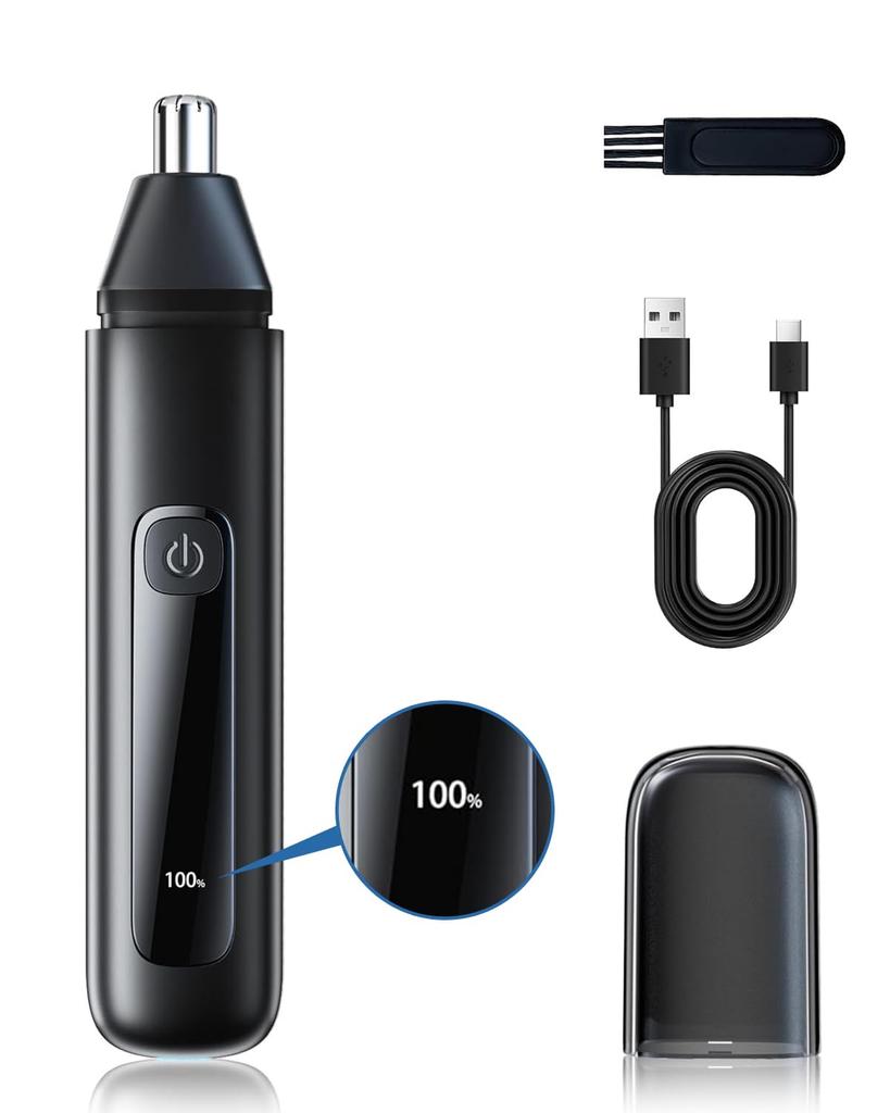 Nose Hair Trimmer for Electric Nose Hair Etiquette Eyebrow LCD Eyebrow and Ear Hair Electric Low IPX7 Easy To Care Brush Included Men, Trimmer,