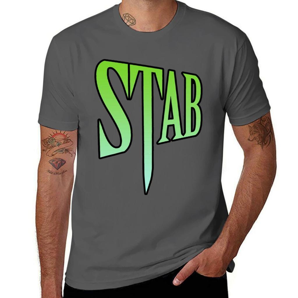 Stab T-Shirt Blacks Summer Tops Hippie Clothes Tops Big and Tall T Shirts for Men