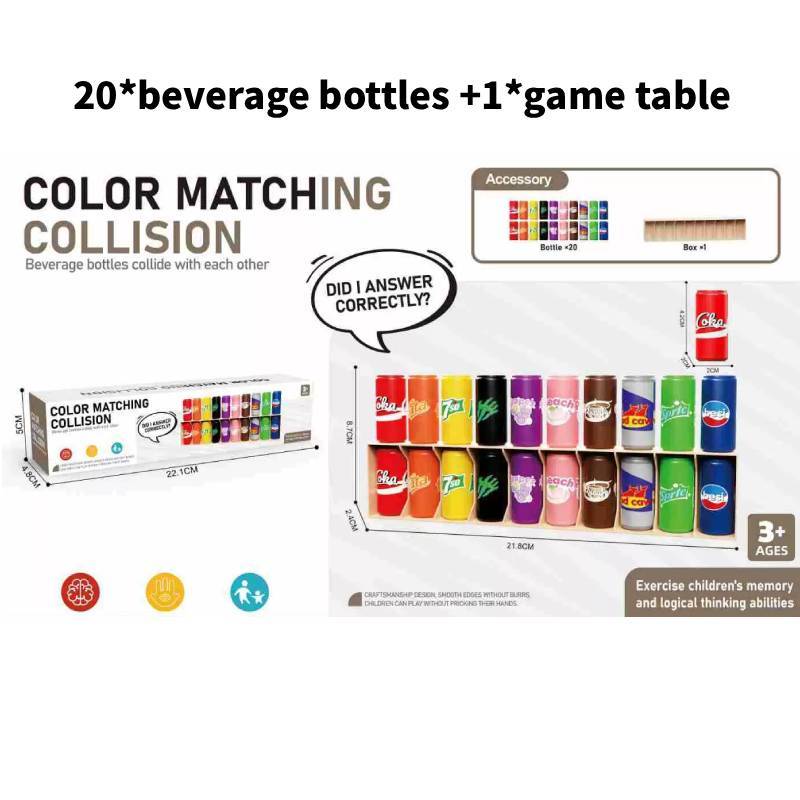 

Plastic Beverage Bottle Match Game For Kids With Color Recognition And Memory Development