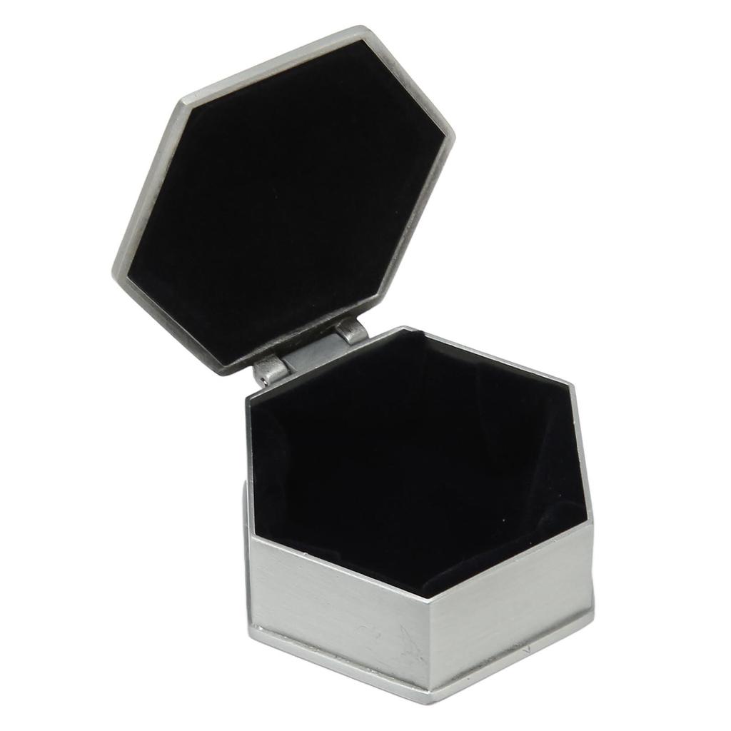 Металева скринька для прикрас у формі троянди Скринька для дрібничок зі сплаву цинку Вінтажна шестикутна скринька для зберігання ювелірних виробів для кілець