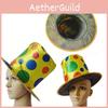Halloween Party Performance Hat Clown Polka Dot Top Hat Magic Jazz Hat High Top Hat