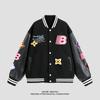 Spring Autumn Men Women Patchwork Baseball Couples Coats Harajuku High Street American Style Embroidery Flight Stand Collar softshell Jacket