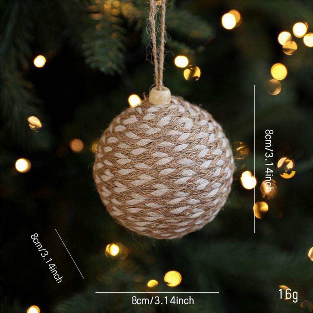 Christmas Tree Decorative Ball 8cm, Xmas Tree Hanging Ornaments, Christmas Party Decorations, Cotton Rope Ball, Xmas Gifts