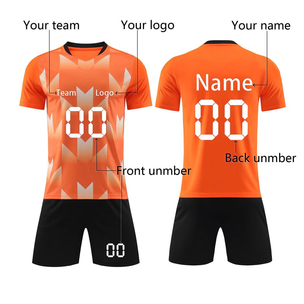 Men's Athletic Soccer Uniform Set, Short Sleeve Jersey and Shorts, Quick Dry Sportswear for Training and Matches