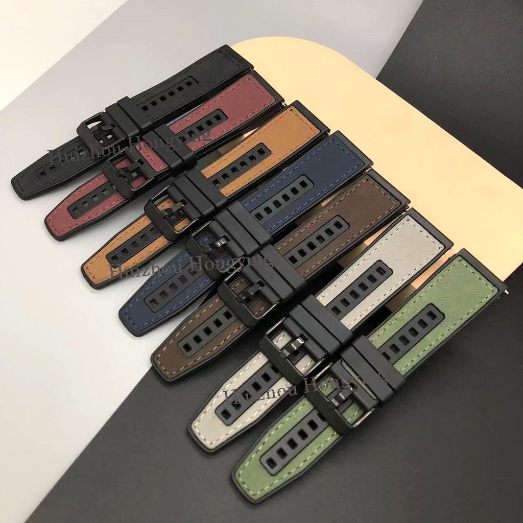Retro FashionAccessories22mmSynthetic Leather+Silicone WatchBand For Amazfit Watch Balance 2/T-Rex3 Christmas Ideal Gift Choice
