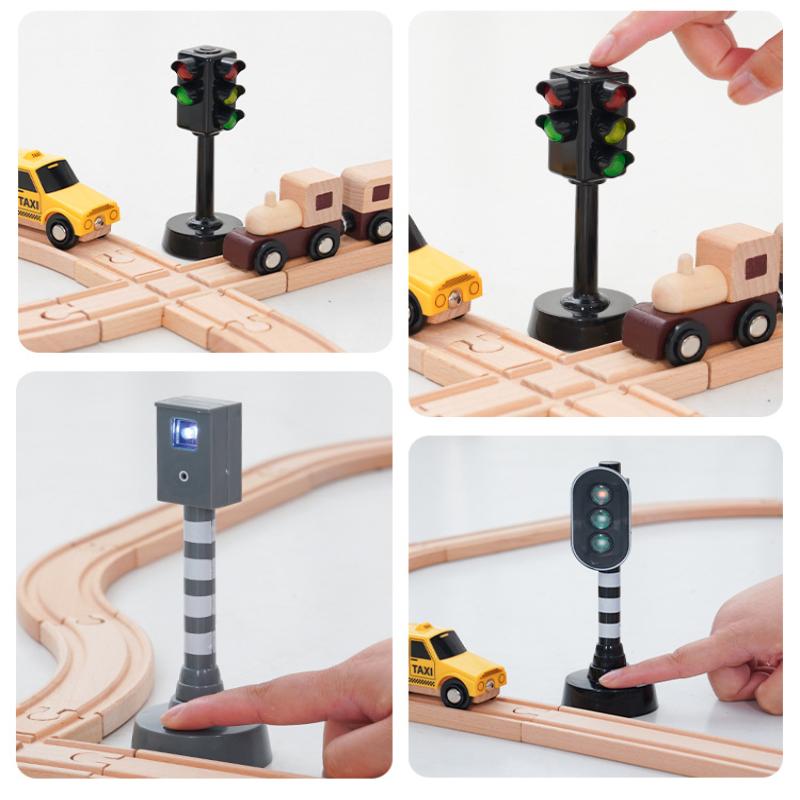1Pcs Traffic Signal Model Road Scene Toys For Kids Simulation Traffic Light Toy Train Scene Decoration Diy Accessories