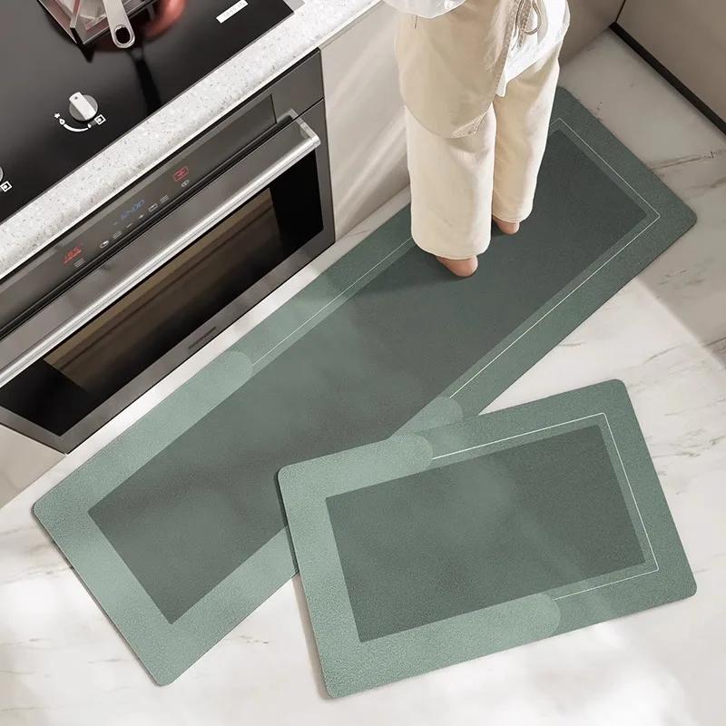 Blue Kitchen Floor Mats Non-slip Absorbent Carpet Set Size Suitable for Kitchen and Bathroom Modern Simple Home Decoration Rugs