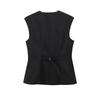 Jnleaog New Fall Women's Clothing Fashion French Style Design Fashion All-Match Casual Pure Color Pocket Decoration Vest