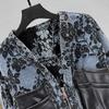 Womens Vintage Distressed Denim Jacket Loose Fit V-Neck Long Sleeve Floral Embroidered Streetwear Top 2026