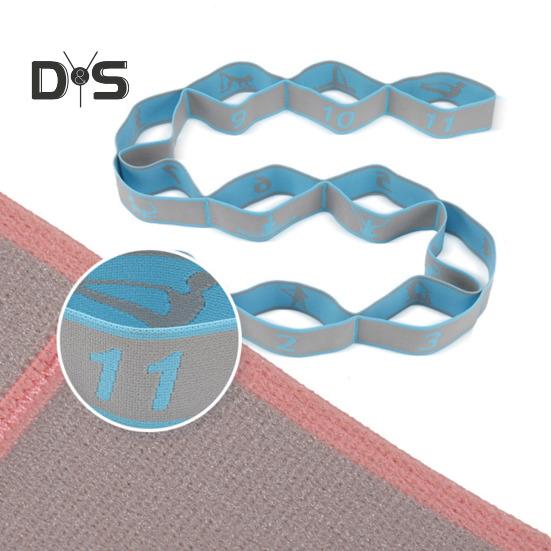 Yoga Stretching Strap with 11 Loop Physical Therapy Pilates Ballet Dance Body Leg Stretcher Elastic Band Home Gym Workout Resistance Band