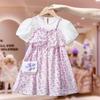 Girls Summer Floral Princess Dress Fake Two Piece Design Thin Cute Baby Girl Sundress For Toddlers And Kids