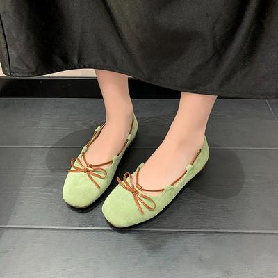 Fashion Bow Single Shoes Autumn New Round Toe Shallow Mouth Soft Sole Non-slip Wear-resistant Low Heel Shoes