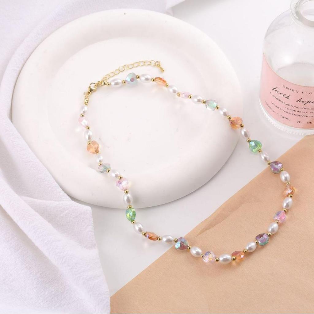 Mori Style Korean Crystal Necklace – Fresh & Sweet High-End Fashion Jewelry