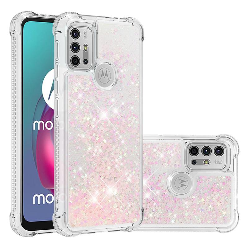 Liquid Phone Case For Motorola Moto G30 G20 G10 G Pure Stylus Play E7 Power 2021 Cover Painted Glitter Quicksand Capa