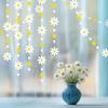 52.5 Ft Yellow White Polka Dot Daisy Hanging Garland Banner Groovy Boho Daisy Paper Garlands for Birthday Baby Shower Wedding Bridal Shower
