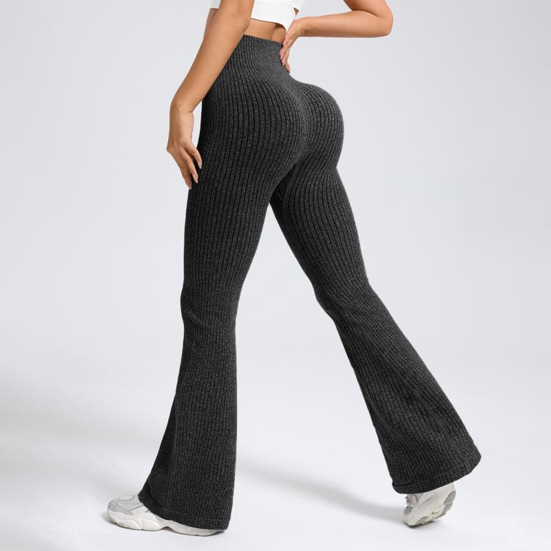 Calças Femininas de Cintura Alta Boca de Sino Esportivas Justas Confortáveis Design Elástico Ideal para Exercício e Uso Diário