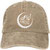 Lone Wolf Howling Moon Baseball Cap Distressed Cotton Washed Casual Adjustable Hat