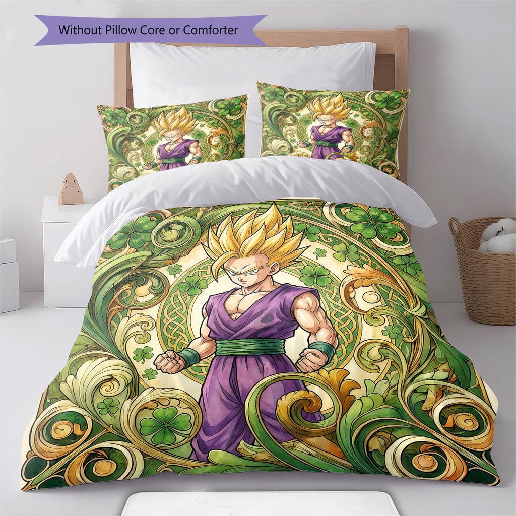 MandalaDragonball Pattern Bedding Quilt Set Quilt Cover Pillowcase Home Decoration Birthday Gift (1 * duvet cover + 2 * pillowcase, without core)
