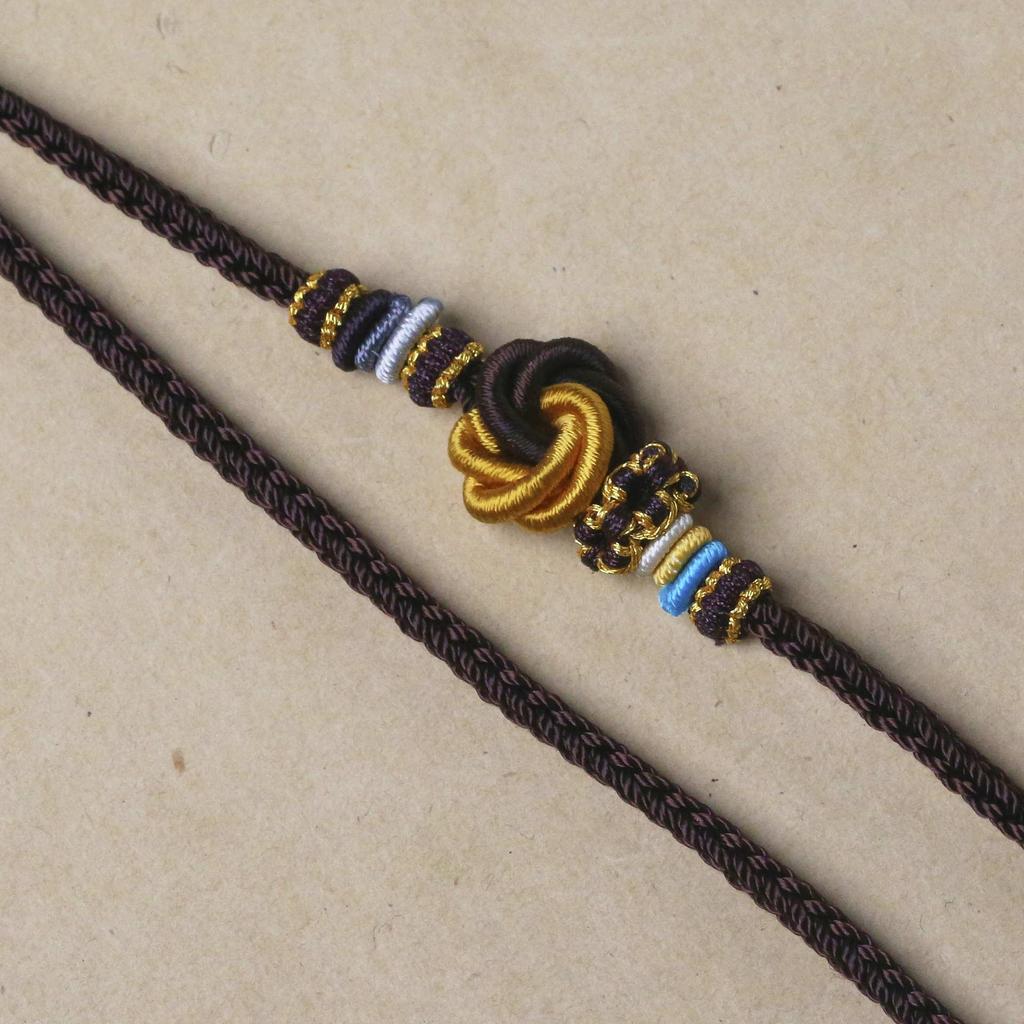 Kiyuan Handmade High-End Amber Buddha Head Pendant Necklace Cord