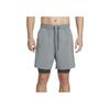Nike Dri-FIT Unlimited Solid Logo Embroidered Two-In-One Casual Shorts Men Shorts Smoke-Gray DV9335084