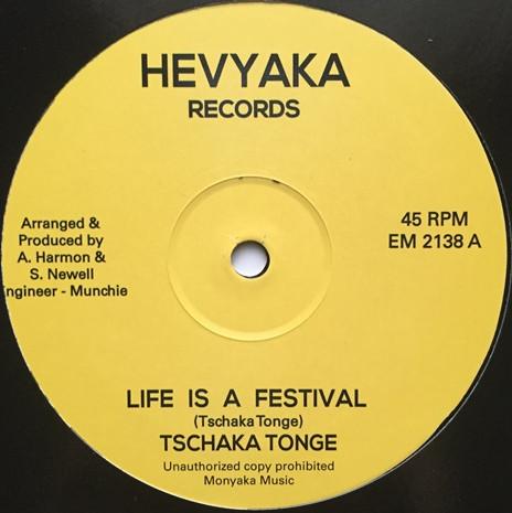 

12inch Record TSCHAKA TONGE - Life Is A Festival EM2138 Hevyaka Records 2016 UK Reggae, Ska & Dub Used