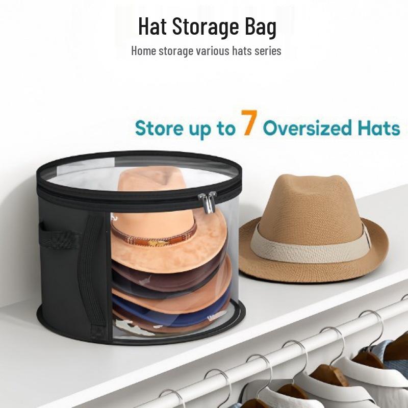 Stackable Round Brim Hat Storage Bag - Beach & Bucket Hat Organizer