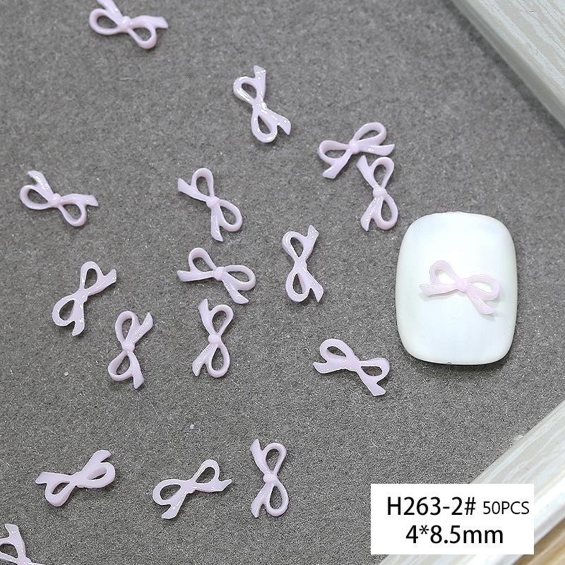 50Pcs 3D Exquisite Bow Tie Nail Art Charms Resin Ribbon Bowknot Jewelry Nail  Decoration Diy Accessories Manicure