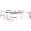 Bed Frame Gray Sonoma 140x200 cm Particleboard