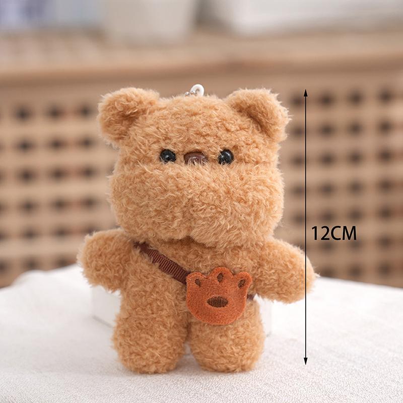 1Pc Girl Birthday Gift Plush Little Bear Backpack Pendant Cute Bear Toy Cartoon Animal Stuffed Doll Keychain