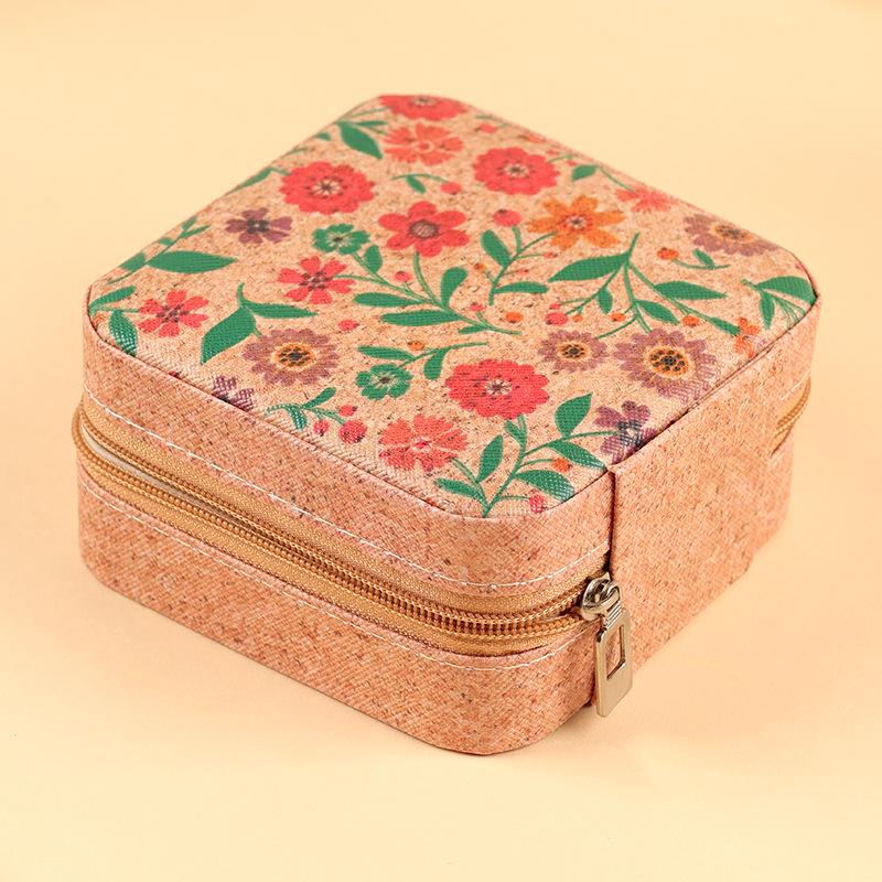 Retro Portable Cork Jewelry Box for Earrings, Rings & Necklaces