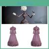 Victorian Gothic Striped Zombie Bride Cosplay Costume For Women Size S-xxxl