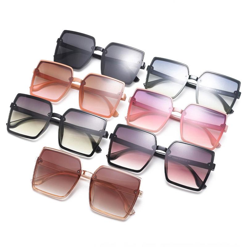 Non-polarized Colorful Square Sunglasses Fashion Plastic Cat Eye Women Sunglasses Men Big Frame Mirror Sun Glasses