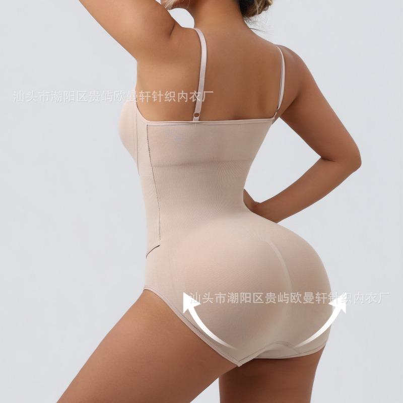 Double-button, Waist-cinching, Strapless Shapewear Bodysuit; Bust-lifting, Waist-cinching, Butt-lifting Shapewear; Form-fitting Strapless Lingerie