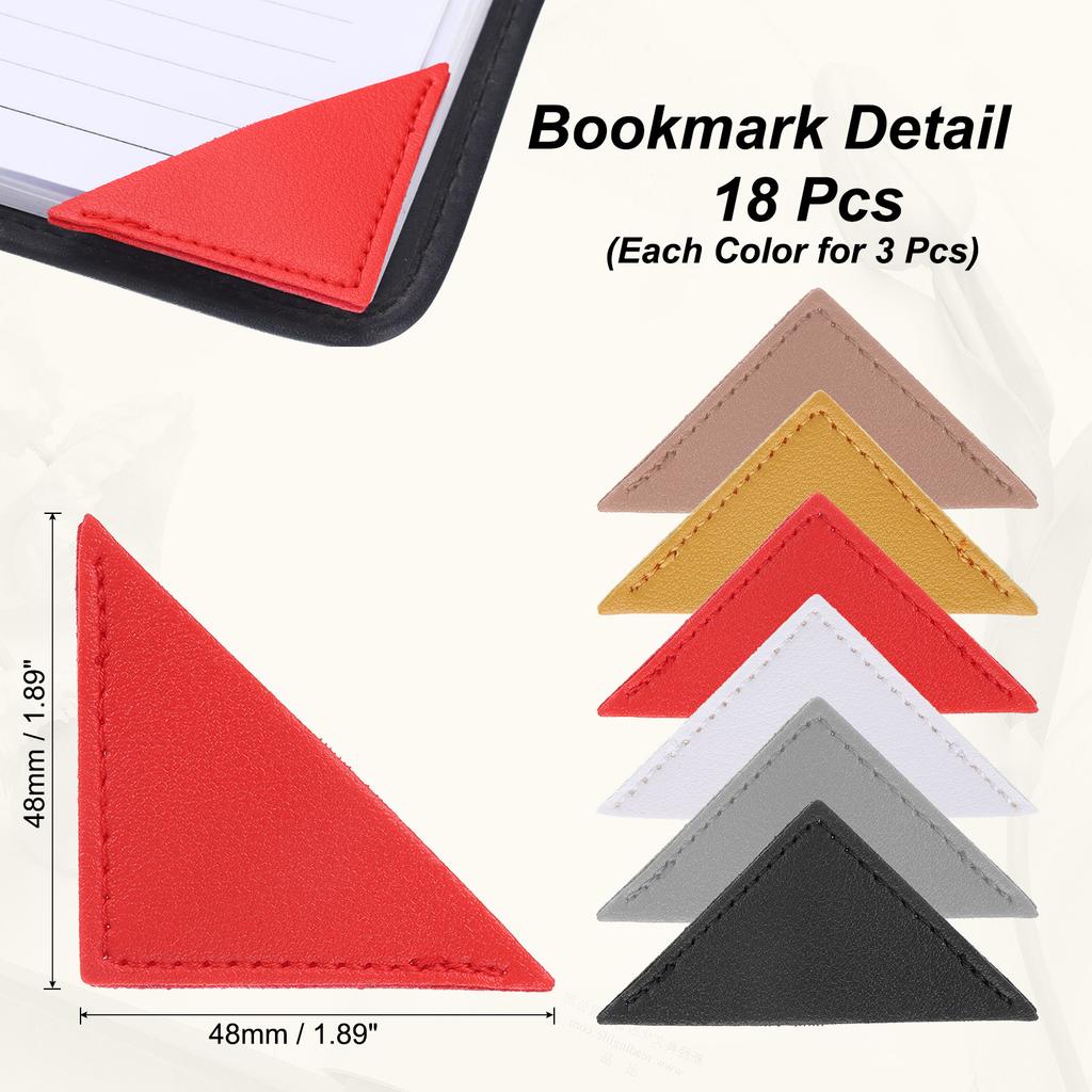 6/12/18Pcs Leather Bookmarks Corner Bookmarks Page Markers Mini-portable Gift Heart Bookmark Page Folder Corner Protective Cover